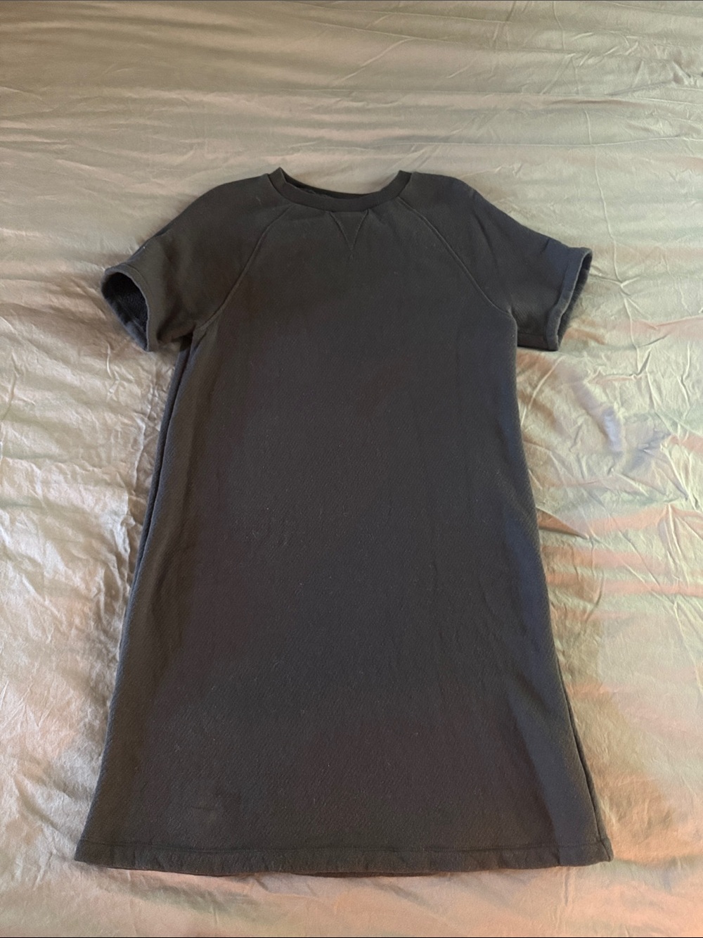 Madewell Black Short-Sleeve Midi Sweatshirt Dress